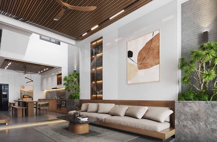 Mẫu cải tạo nhà ống 1 tầng 50m2