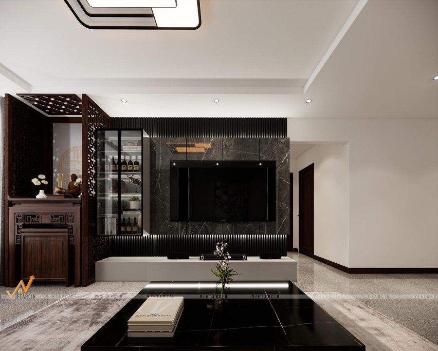 Mẫu vách tivi với phong cách hiện đại