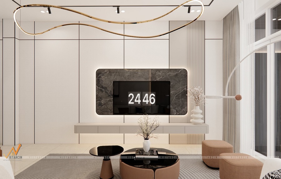 Vách tivi độc đáo với sự kết hợp nhiều mã vân khác nhau