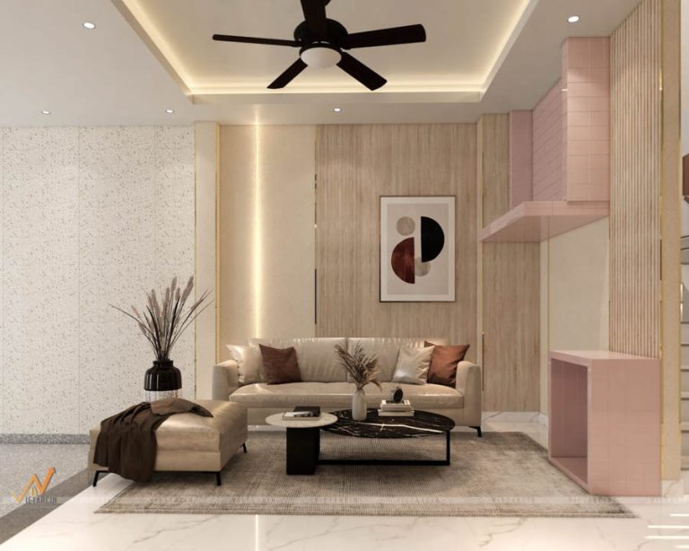 Dự án thi công vách sofa nhà phố anh Thái Quận 6
