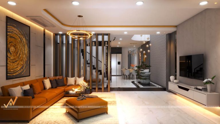 Thi công nội thất phòng khách chị Ngọc Bình Dương