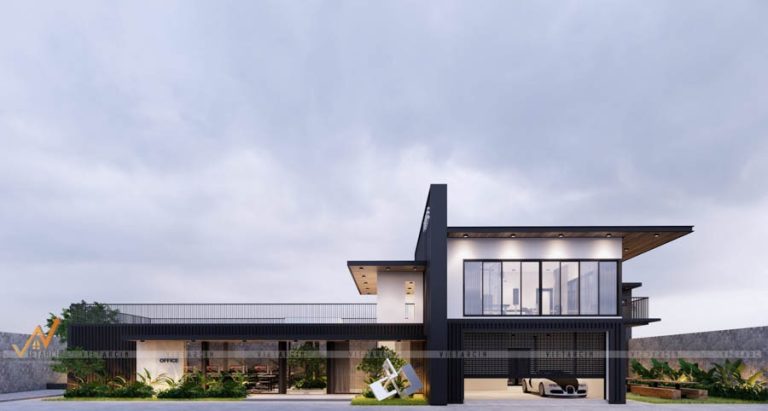 Thiết kế phối cảnh mặt tiền văn phòng anh Giáp Đồng Nai
