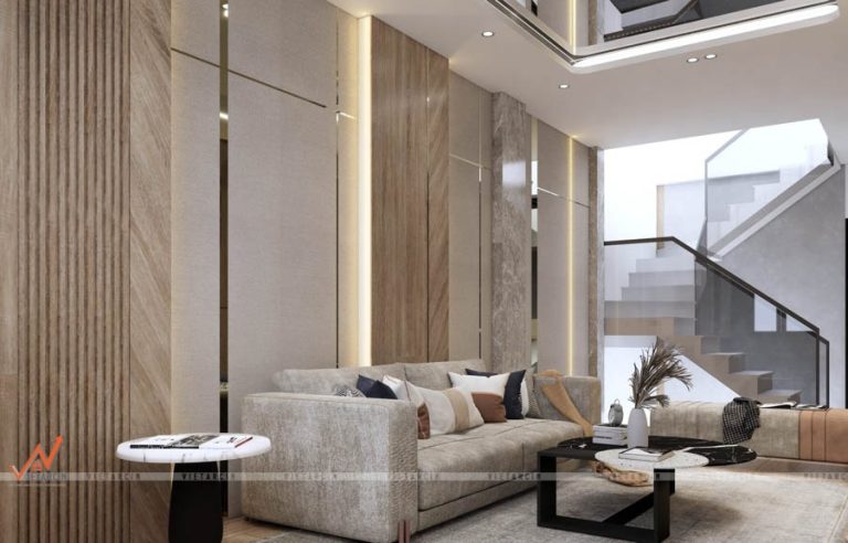 Thiết kế 1 phòng khách nhà phố chị Cindy Quận 8