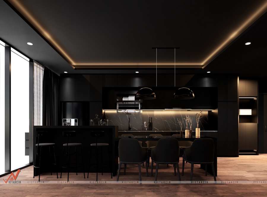 Thiết kế nội thất - căn hộ Penthouse Mr Cory - Quận 7 3 Thiết kế phòng bếp Penthouse Quận 7