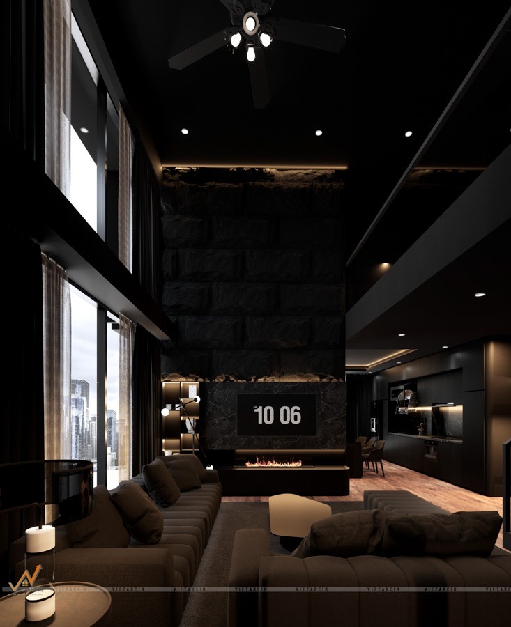 Thiết kế nội thất - căn hộ Penthouse Mr Cory - Quận 7 6 Thiết kế phòng khách 2 Penthouse Quận 7
