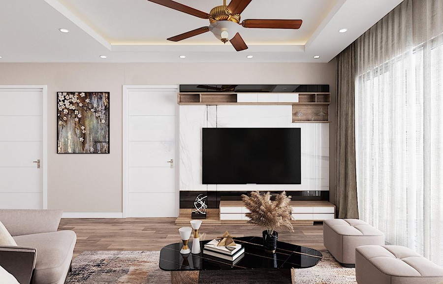 Cải tạo căn hộ chung cư 50m2 với tông màu pastel