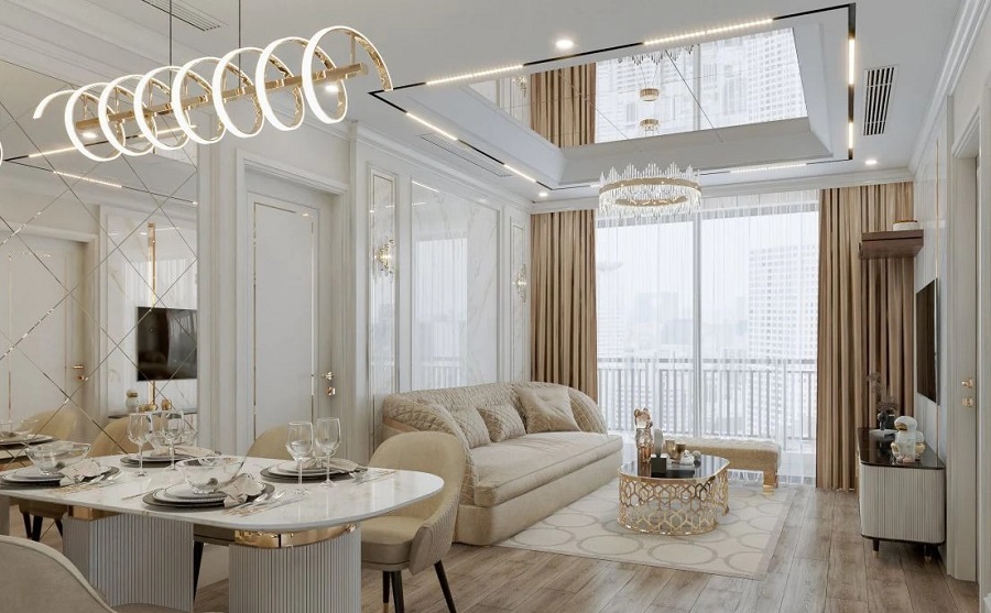 Cải tạo căn hộ chung cư 50m2 tân cổ điển
