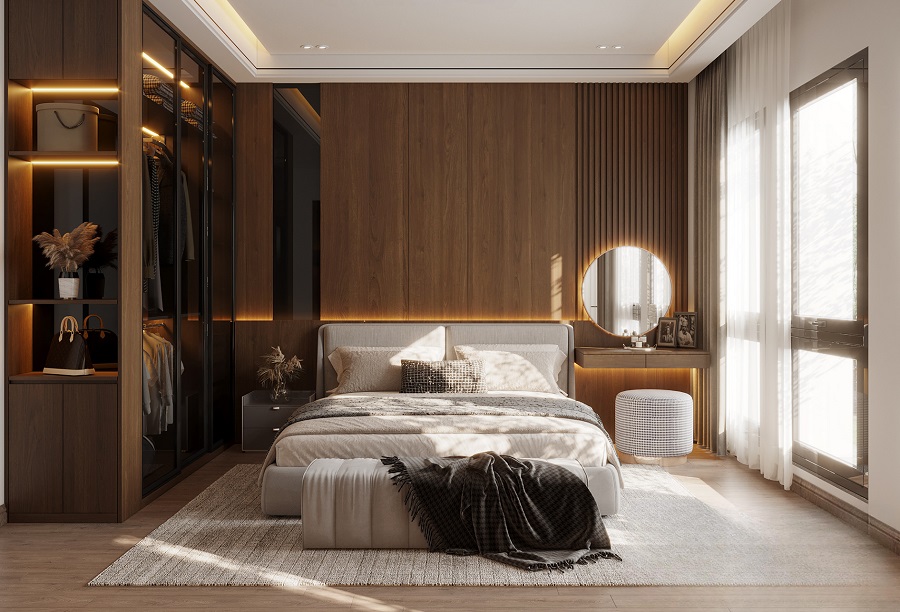 Mẫu cải tạo phòng ngủ nhà ống 30m2