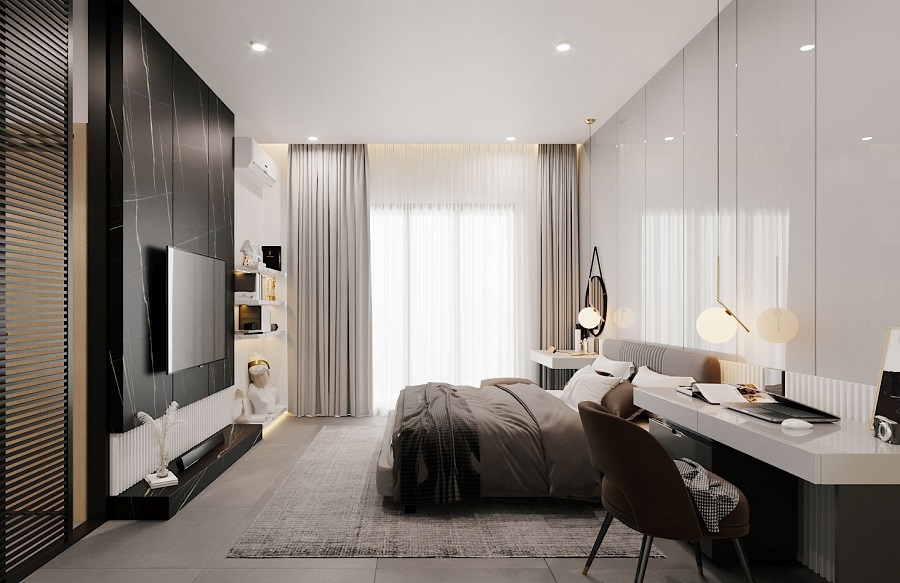 Cải tạo nhà ống cũ: 20 mẫu đẹp & gợi ý phương án phù hợp 8 Mẫu cải tạo phòng ngủ nhà ống 50m2