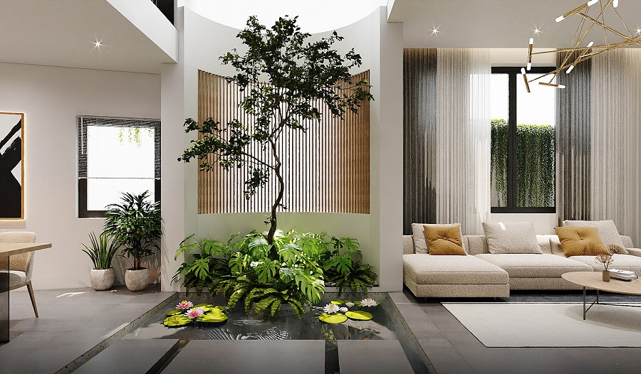 9 Phương án cải tạo nhà 3 tầng cũ thành mới đẹp bất ngờ 3 Phương án cải tạo nhà 3 tầng có giếng trời