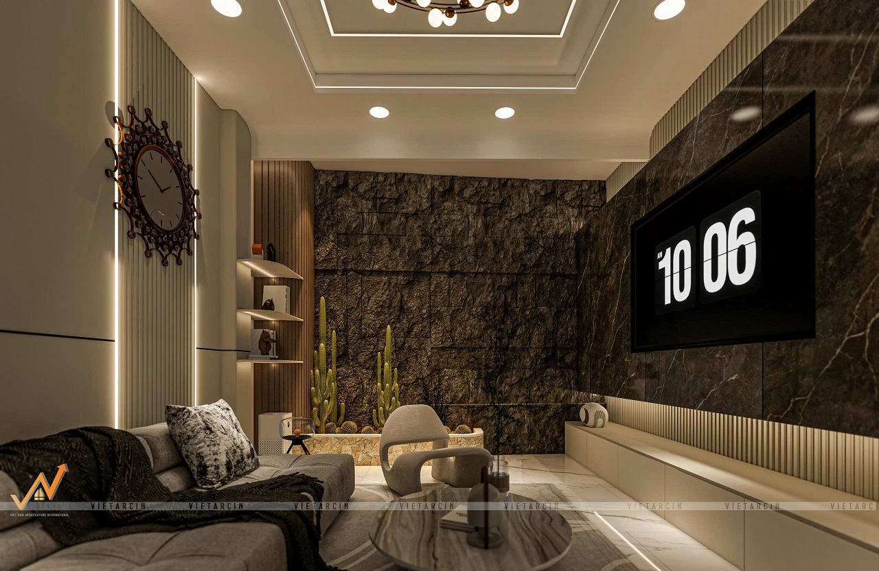 Dự án sửa chữa cải tạo nội thất nhà chị Châu - Quận 8 9 Giới thiệu mẫu thiết kế phòng khách nhà phố chị Châu