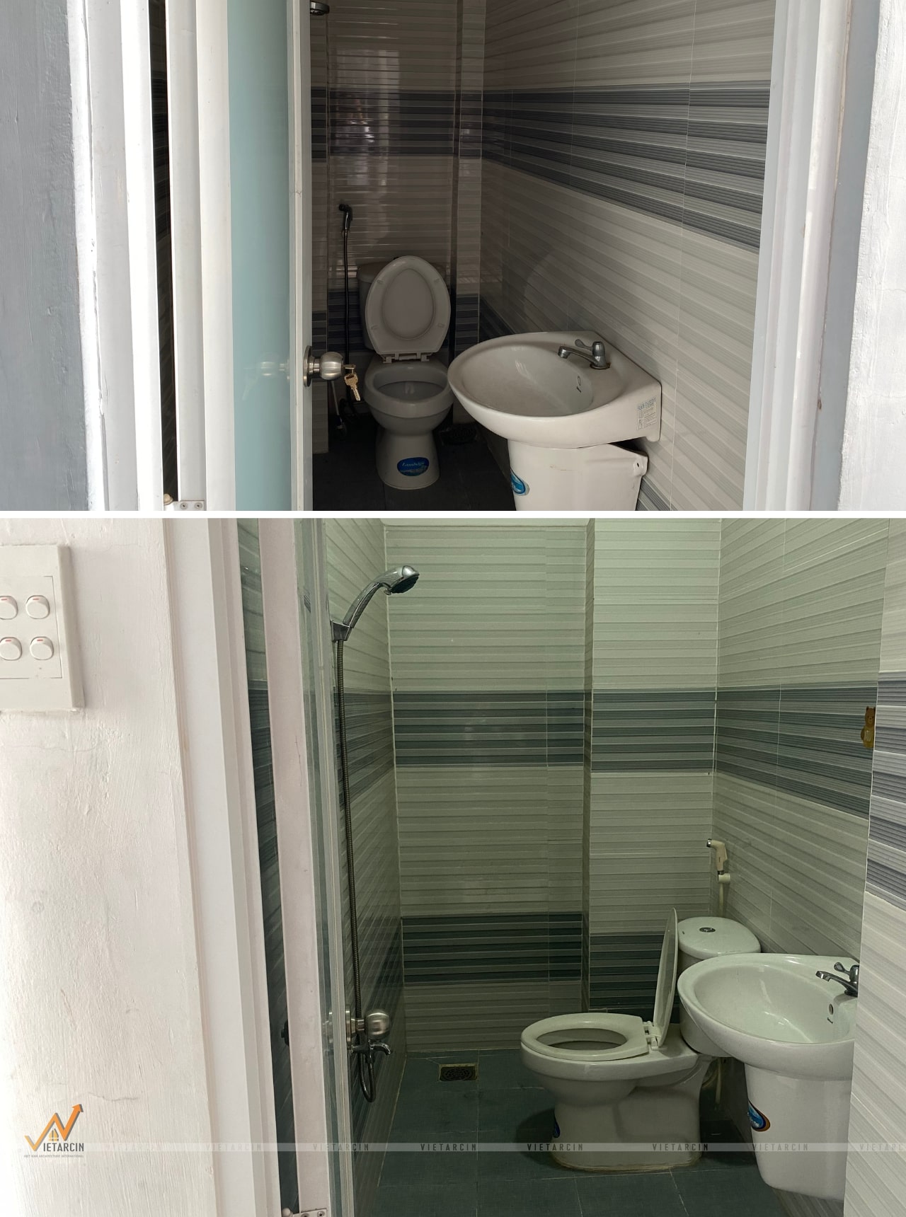 Dự án sửa chữa cải tạo nội thất nhà chị Châu - Quận 8 4 Hiện trạng nhà vệ sinh trước khi cải tạo nhà chị Châu