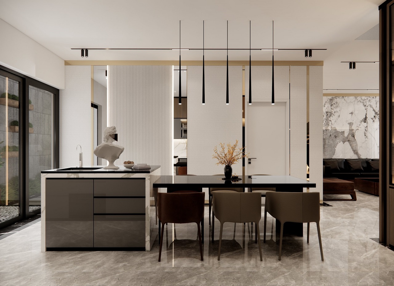 Thiết kế và thi công nội thất nhà phố anh Hòa - Bình Dương 5 Gợi ý mẫu thiết kế phòng bếp nhà anh Hòa Bình Dương