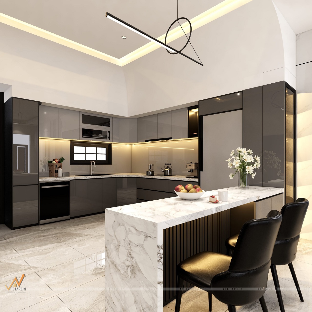 Thiết kế và thi công nội thất nhà phố anh Thành - Củ Chi 3 Gợi ý thiết kế phòng bếp nhà phố anh Thành Củ Chi