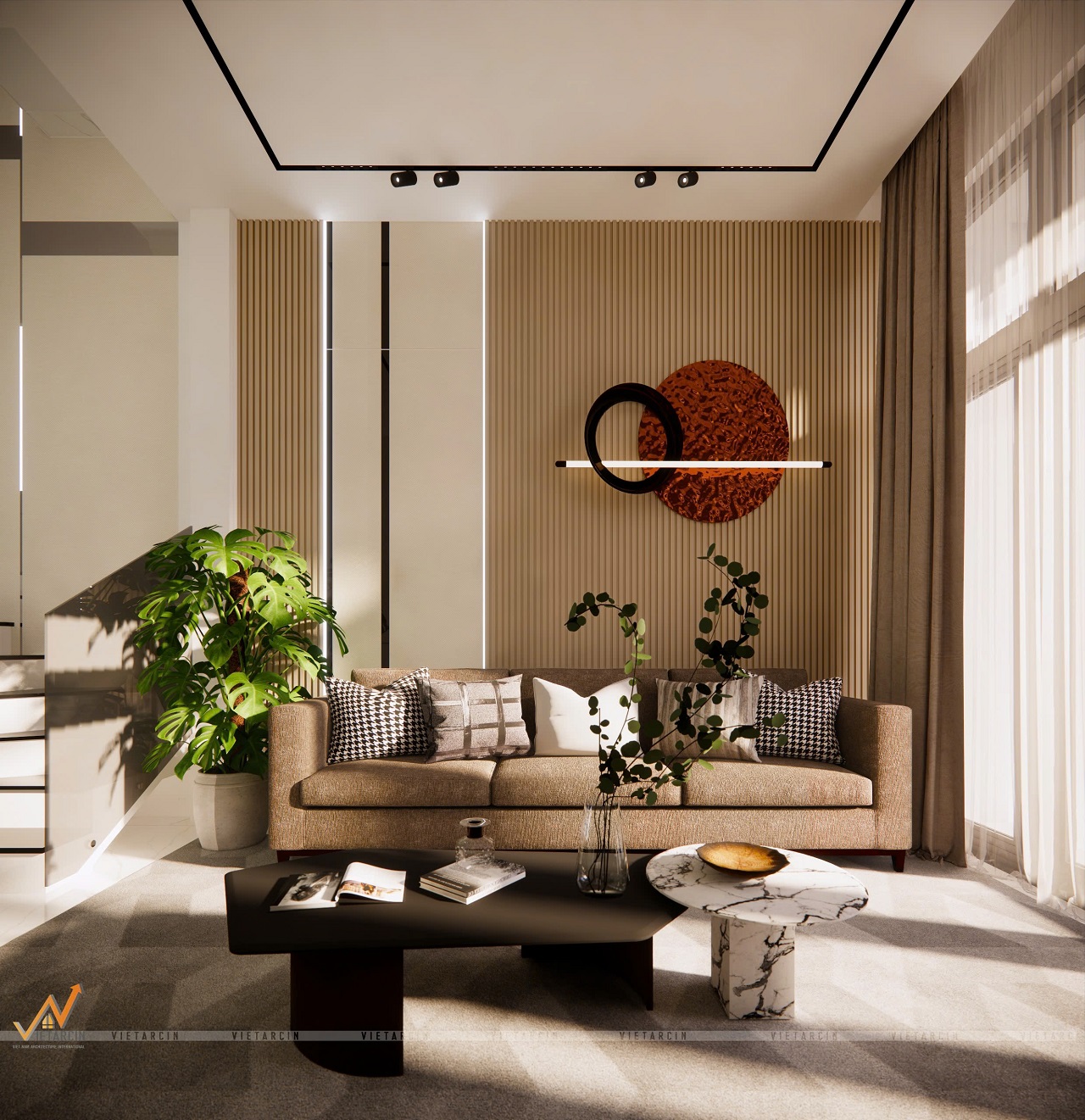 Thiết kế và thi công nội thất nhà phố anh Quang - Gò Vấp 5 Mẫu thiết kế nội thất phòng khách nhà anh Quang Gò Vấp