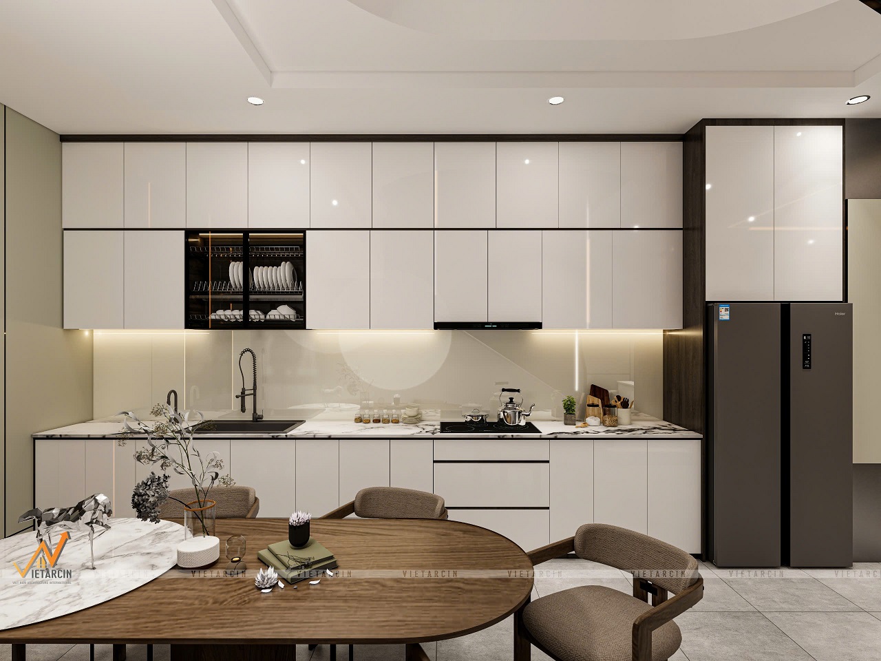 Thiết kế và thi công nội thất nhà phố chị Hỷ - Bình Dương 4 Mẫu thiết kế phòng bếp nhà phố chị Hỷ