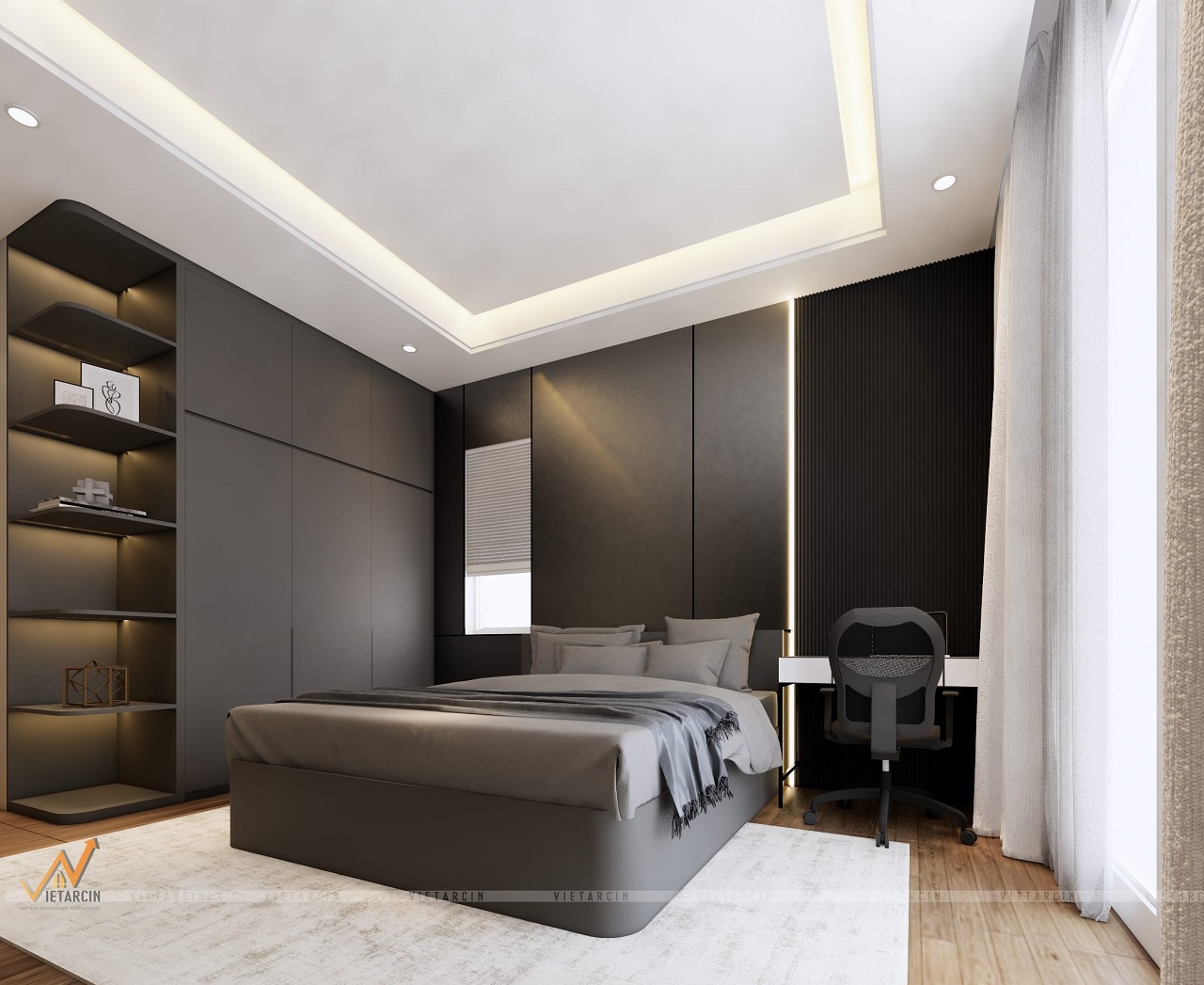 Thiết kế và thi công nội thất nhà phố anh Thành - Củ Chi 11 Mẫu thiết kế phòng ngủ nhà anh Thành Củ Chi