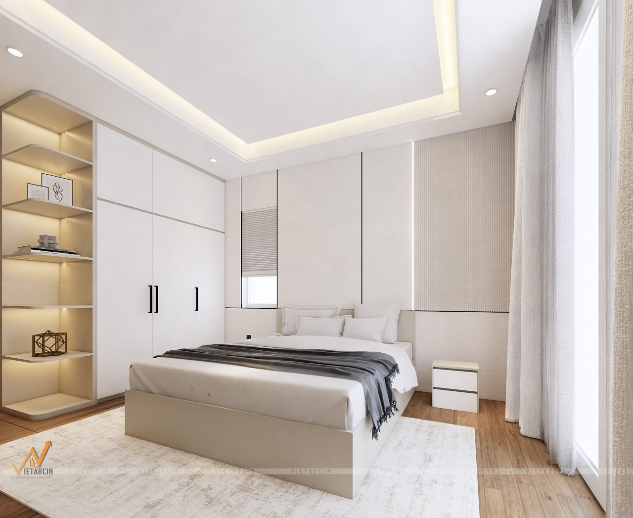 Thiết kế và thi công nội thất nhà phố anh Thành - Củ Chi 8 Mẫu thiết kế phòng ngủ anh Thành Củ Chi