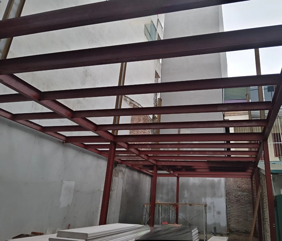 Cải tạo nâng tầng nhà phố bằng khung thép nhẹ