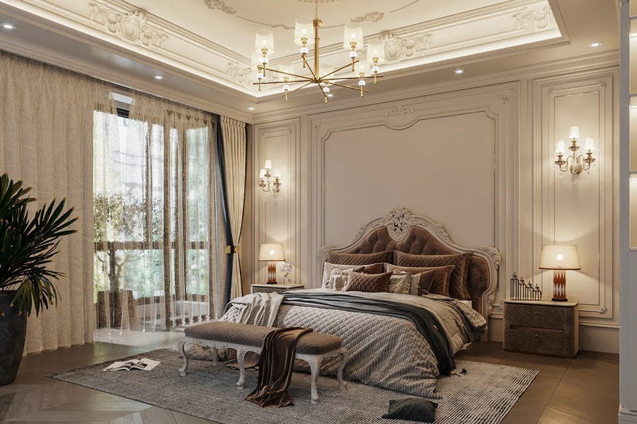 Khám phá 70 mẫu cải tạo nội thất nhà phố tân cổ điển mới nhất 7 Cải tạo phòng ngủ nhà phố tân cổ điển.