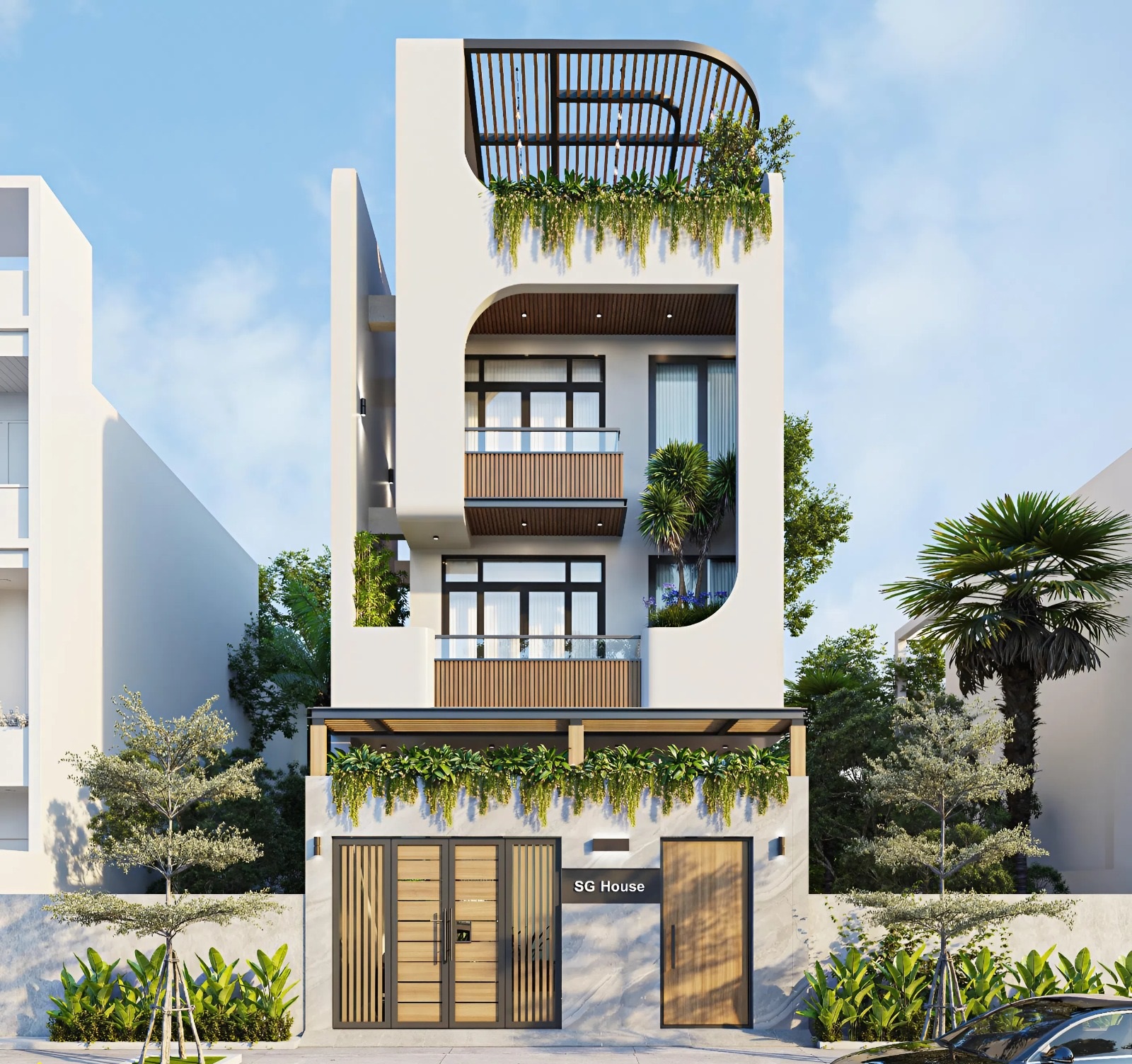Mẫu cải tạo mặt tiền nhà phố 3 tầng