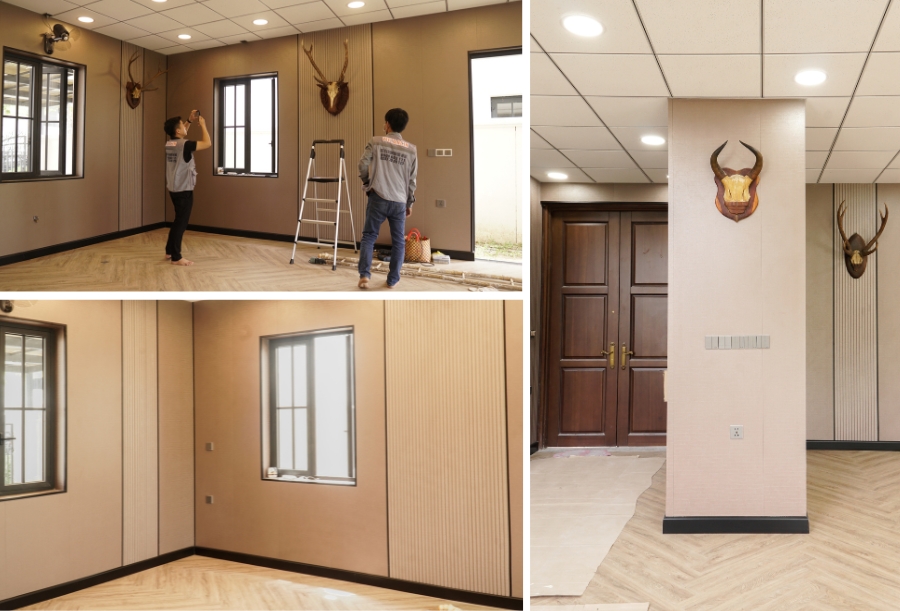 Những hình ảnh trang trí tường biệt thự cô Huyền
