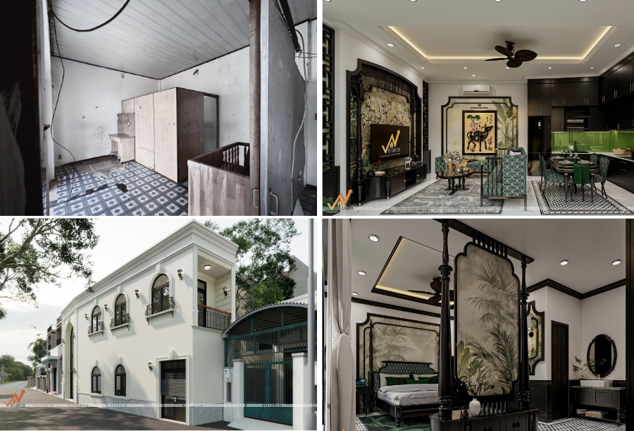 Một số hình ảnh của dự án cải tạo nhà 1 tầng thành 2 tầng nhà anh Hùng