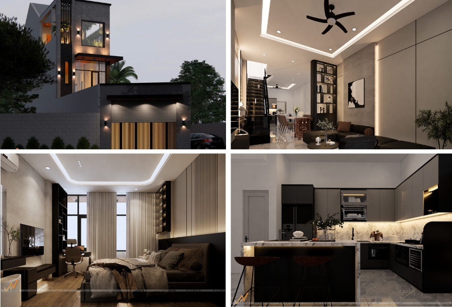 Một số hình ảnh của dự án nhà phố anh Chiến