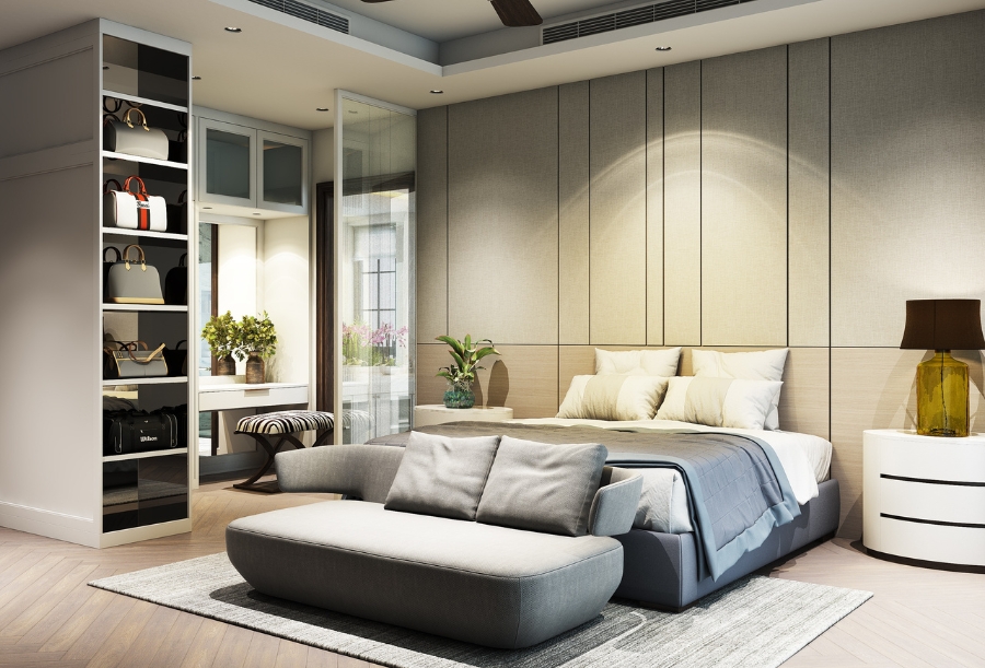 Tối ưu không gian phòng ngủ với giường gấp và ghế sofa