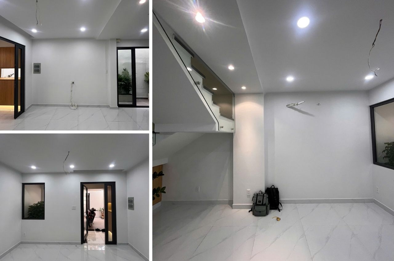 Hiện trạng phòng khách nhà phố chị Thư Quận 7
