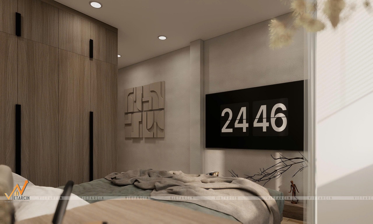 Phong ngủ tầng 1 - thiết kế nội thất nhà phố chú Tùng cô Lệ - 7