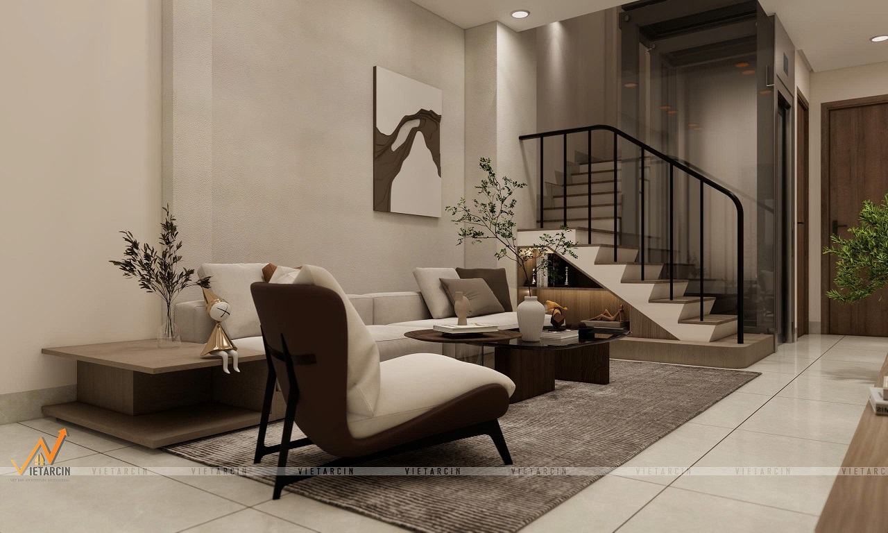 Tầng trệt - thiết kế nội thất nhà phố chú Tùng cô Lệ - 5