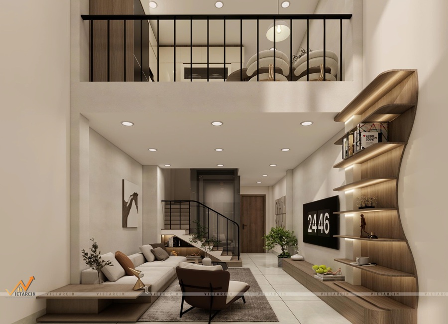 cải tạo nhà chữ L có gác lửng