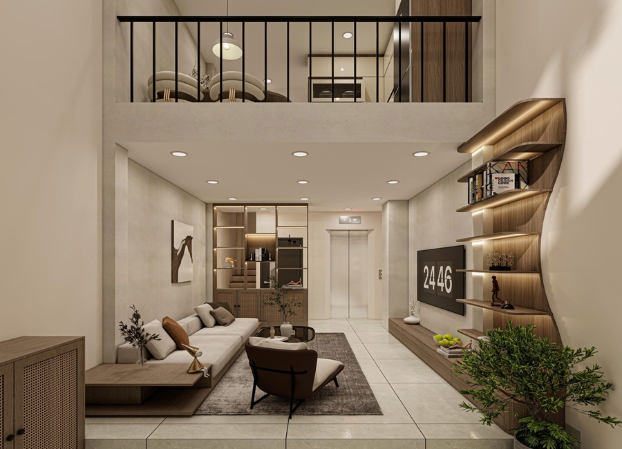 Cải tạo nhà ống có gác lửng hiện đại, sang trọng