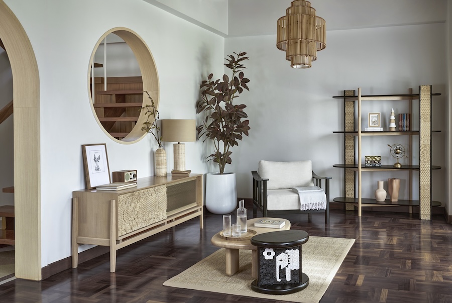 Dùng đồ mỹ nghệ Việt Nam trang trí nội thất phòng khách