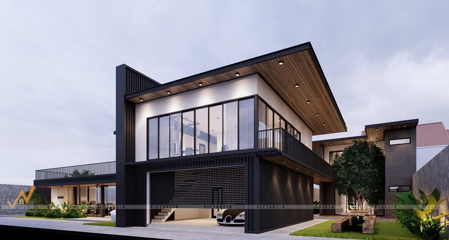 Nhà Phố Hiện Đại Có Gara Ô Tô Tiện Lợi