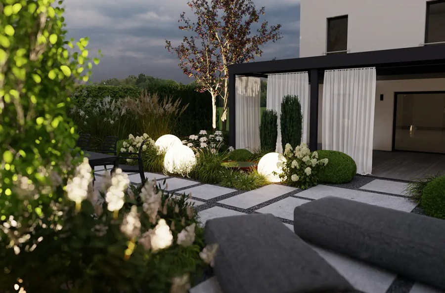 Nhà Phố Hiện Đại Có Sân Vườn, Tiểu Cảnh Xanh